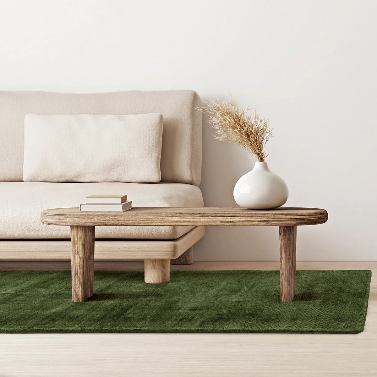 Asiatic Blade Green Runner Designer Rug featuring solid emerald green on cream background, unknown construction/unknown material