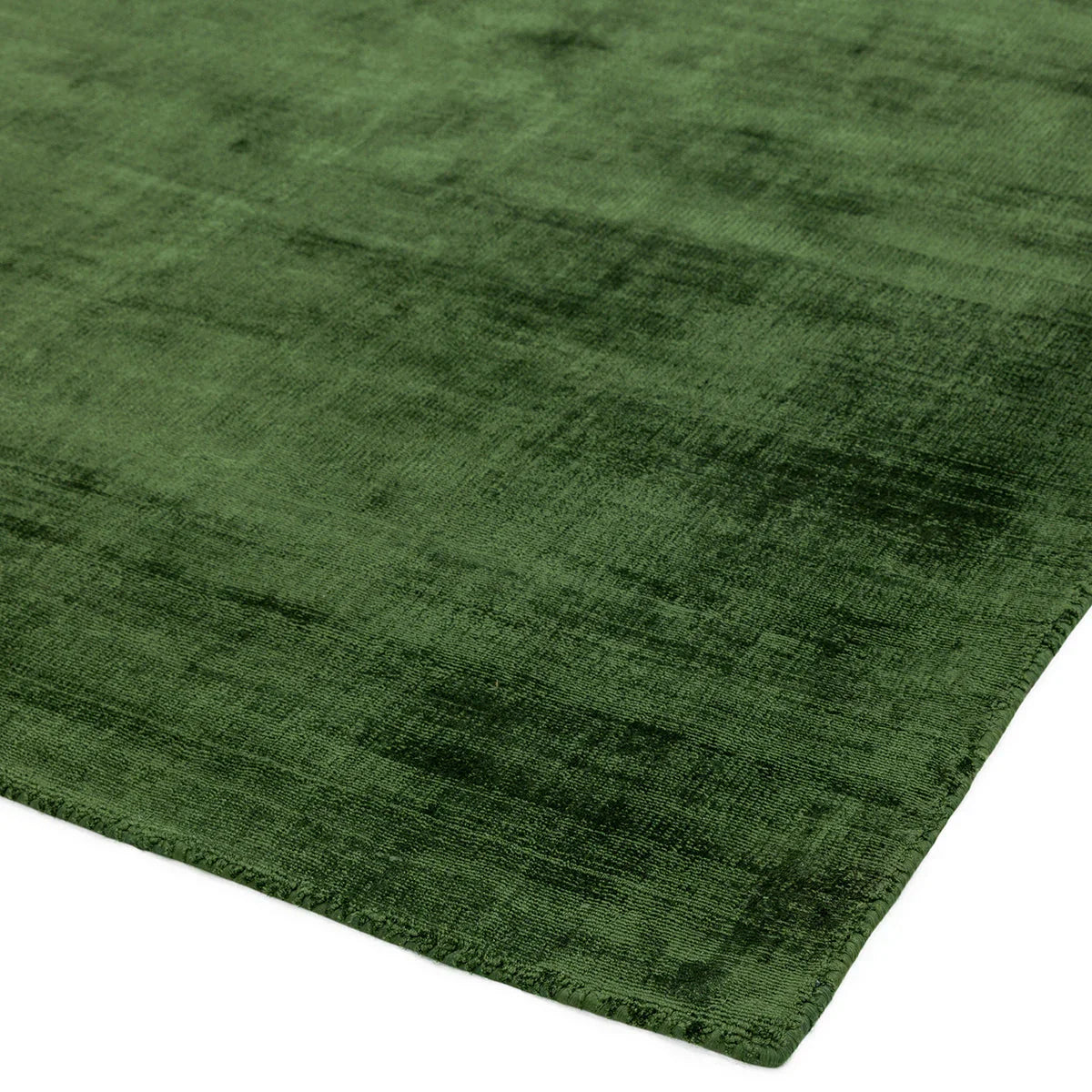 Asiatic Blade Green Designer Rug featuring solid pattern in emerald and forest greens on white background, machine-made