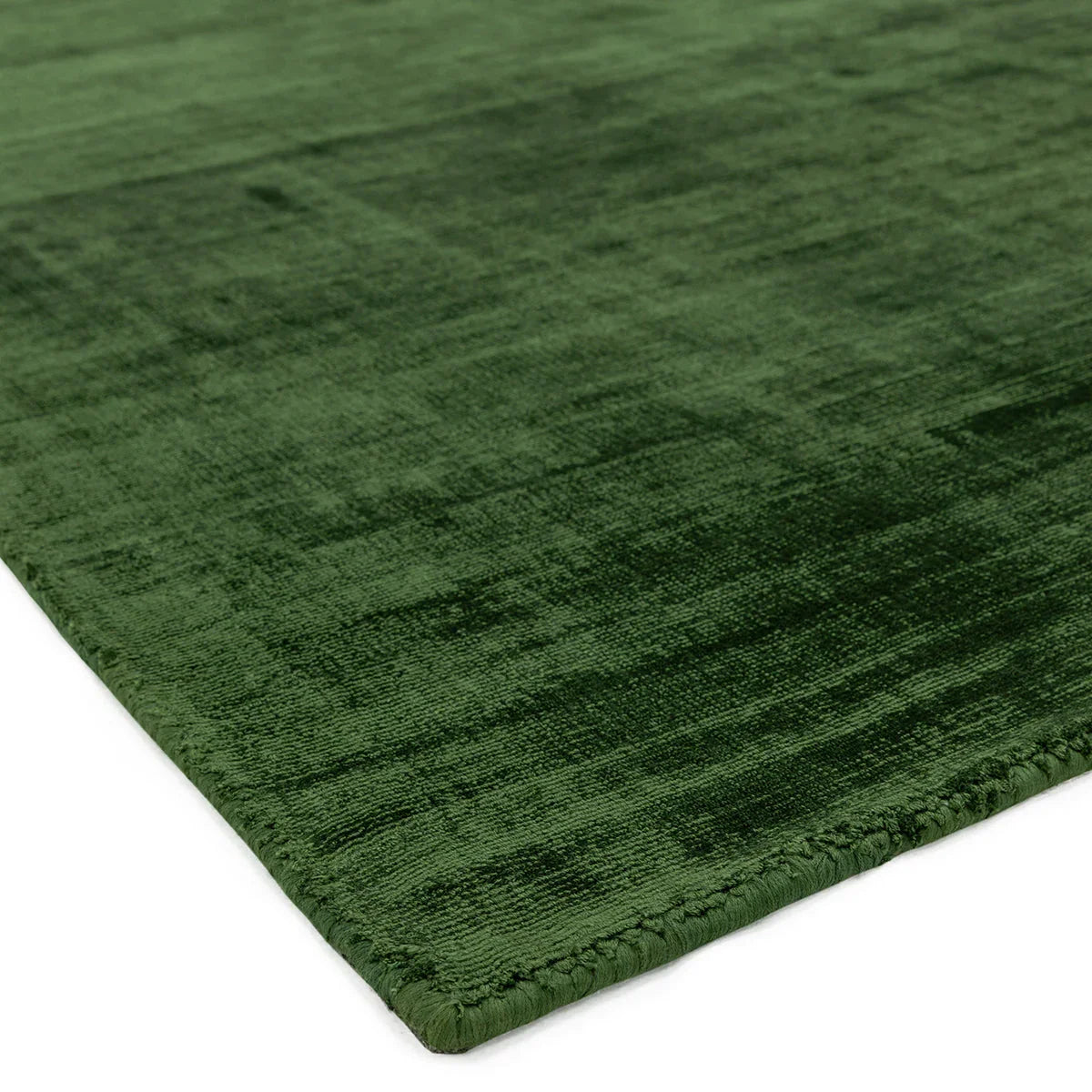 Asiatic Blade Green Designer Rug featuring tonal green texture in emerald, forest and olive on white background, tufted wool