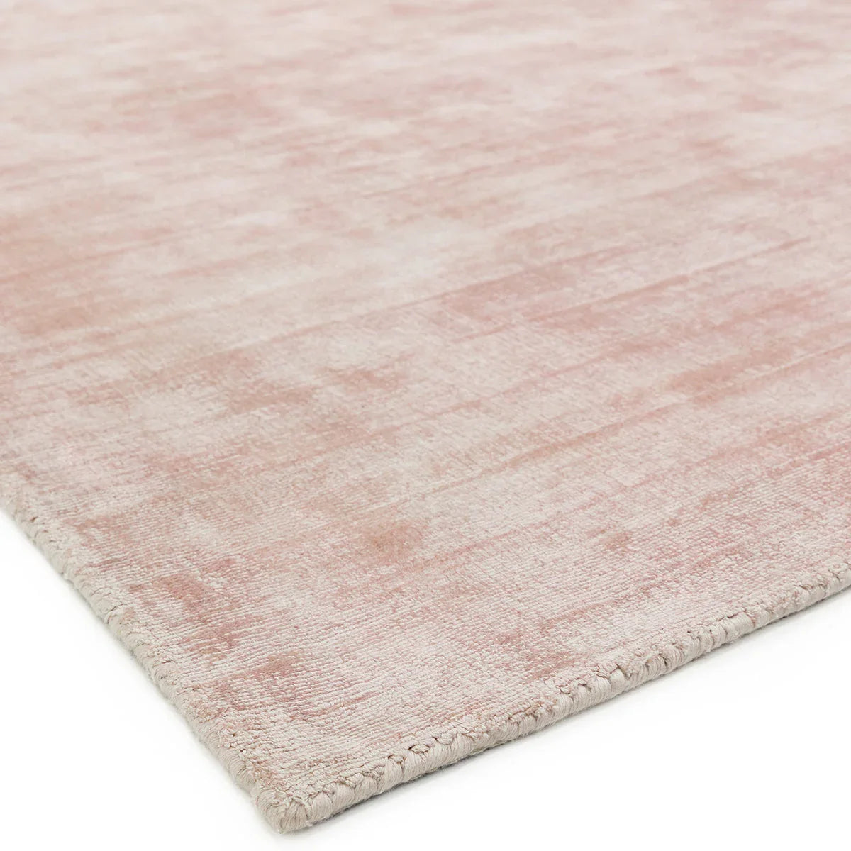 Asiatic Blade Pink Runner Designer Rug with distressed pink field in rose pink, blush pink and cream on white, power-loomed polyester