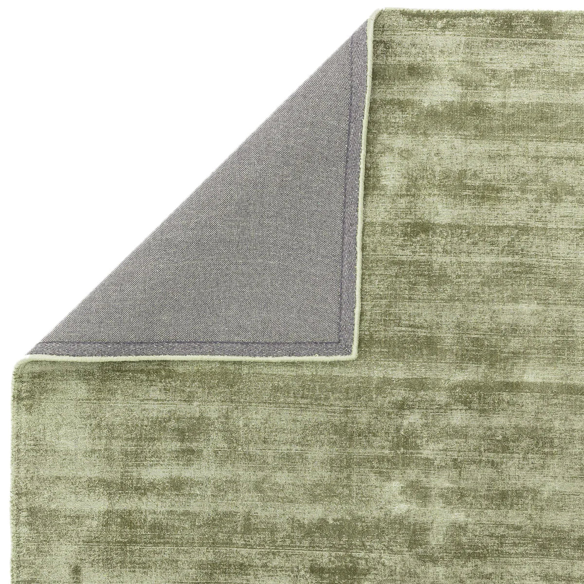 Asiatic Blade Sage Designer Rug featuring texture in sage green, olive and lilac on white background, tufted wool