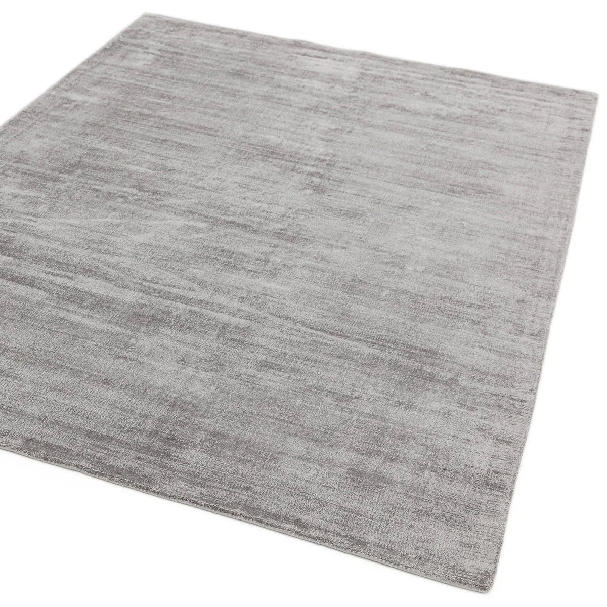Asiatic Blade Silver Designer Rug featuring distressed texture in light grey, silver and charcoal on white tufted wool