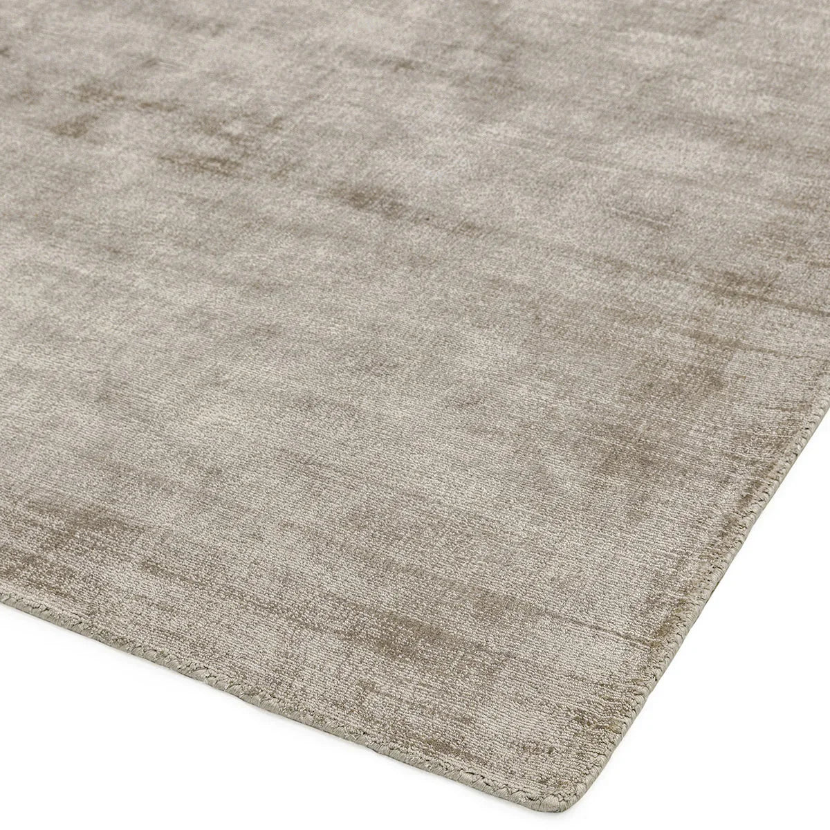 Asiatic Blade Smoke Designer Rug featuring solid textured pattern in taupe, beige on white background, machine-made wool