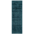 Asiatic Blade Teal runner rug styled in a living room