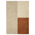 Asiatic Blox Copper Designer Rug featuring geometric block pattern in copper, beige and cream on light beige background, hand-tufted wool