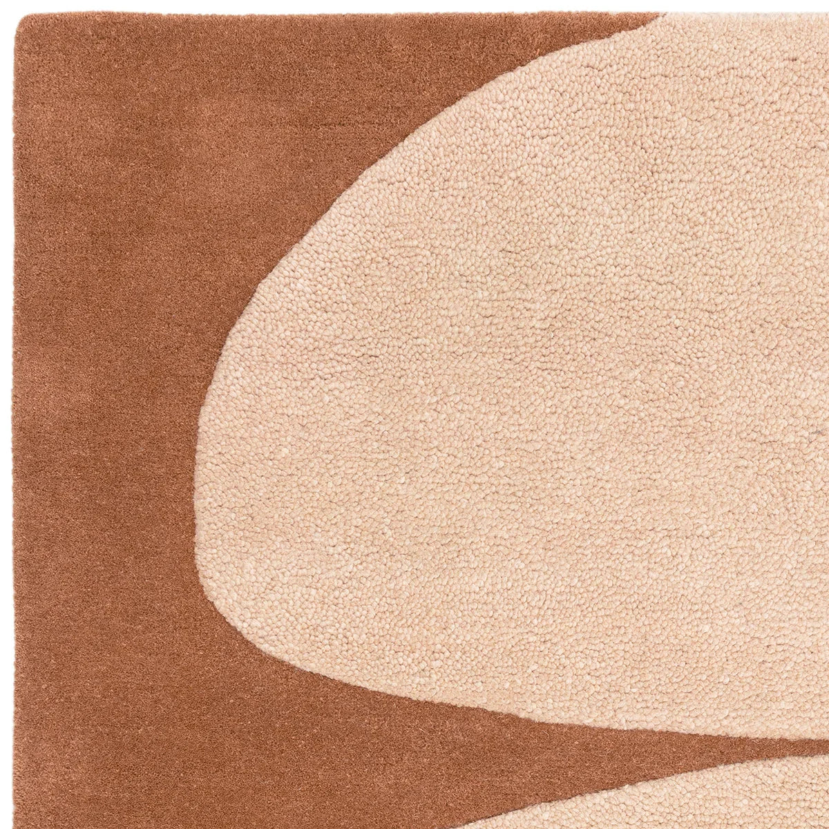 Asiatic Canvas 05 Collage Rug featuring collage in cream beige and terracotta on brown background, machine-woven wool