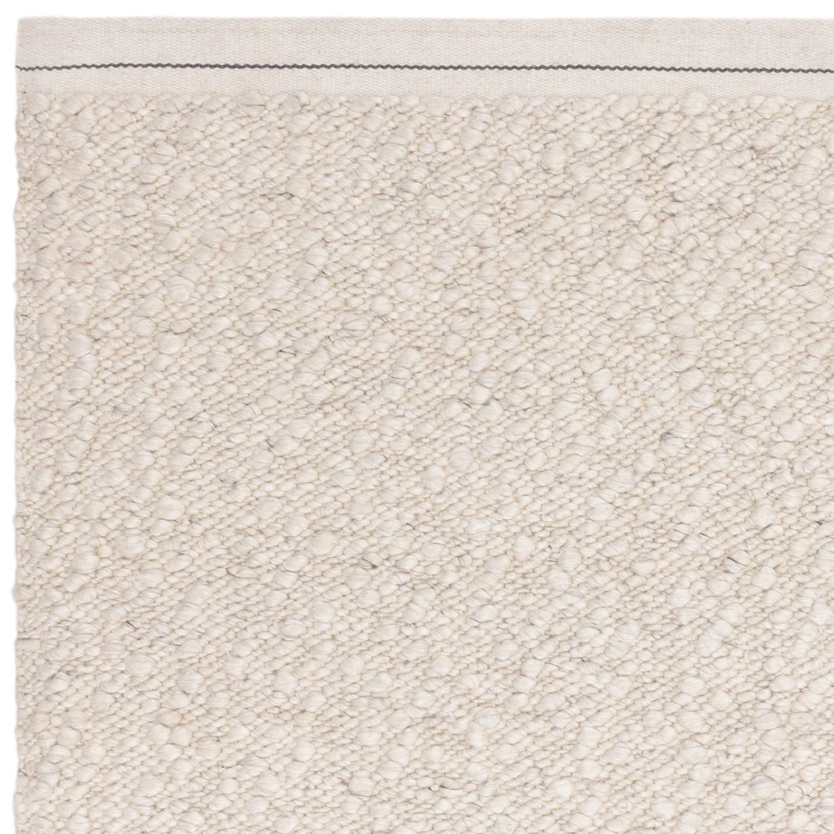 Asiatic Elm Ivory Designer Rug featuring textured loop-pile pattern in ivory and cream on ivory background, hand-tufted wool
