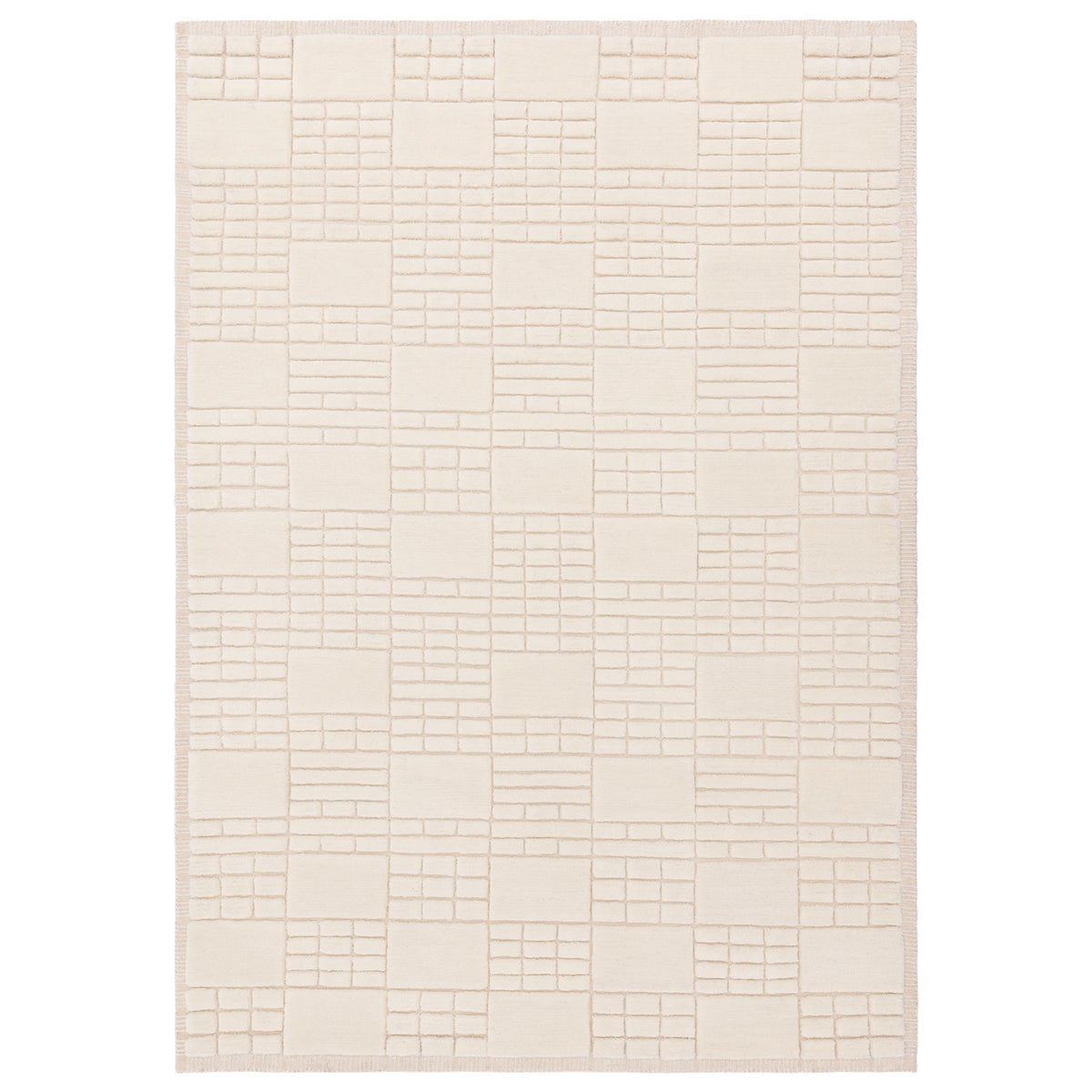 Beige woven blind on a white background