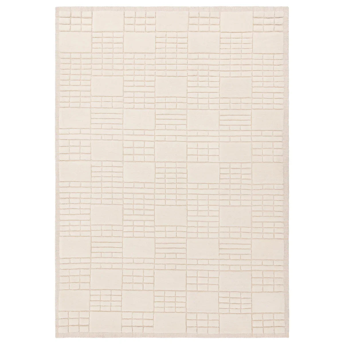 Beige woven blind on a white background