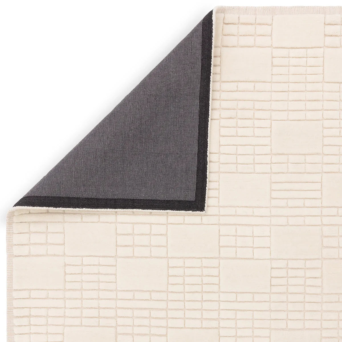 Asiatic Empire Cream Neutral Rug featuring geometric grid in cream and beige on ivory background, hand-tufted wool