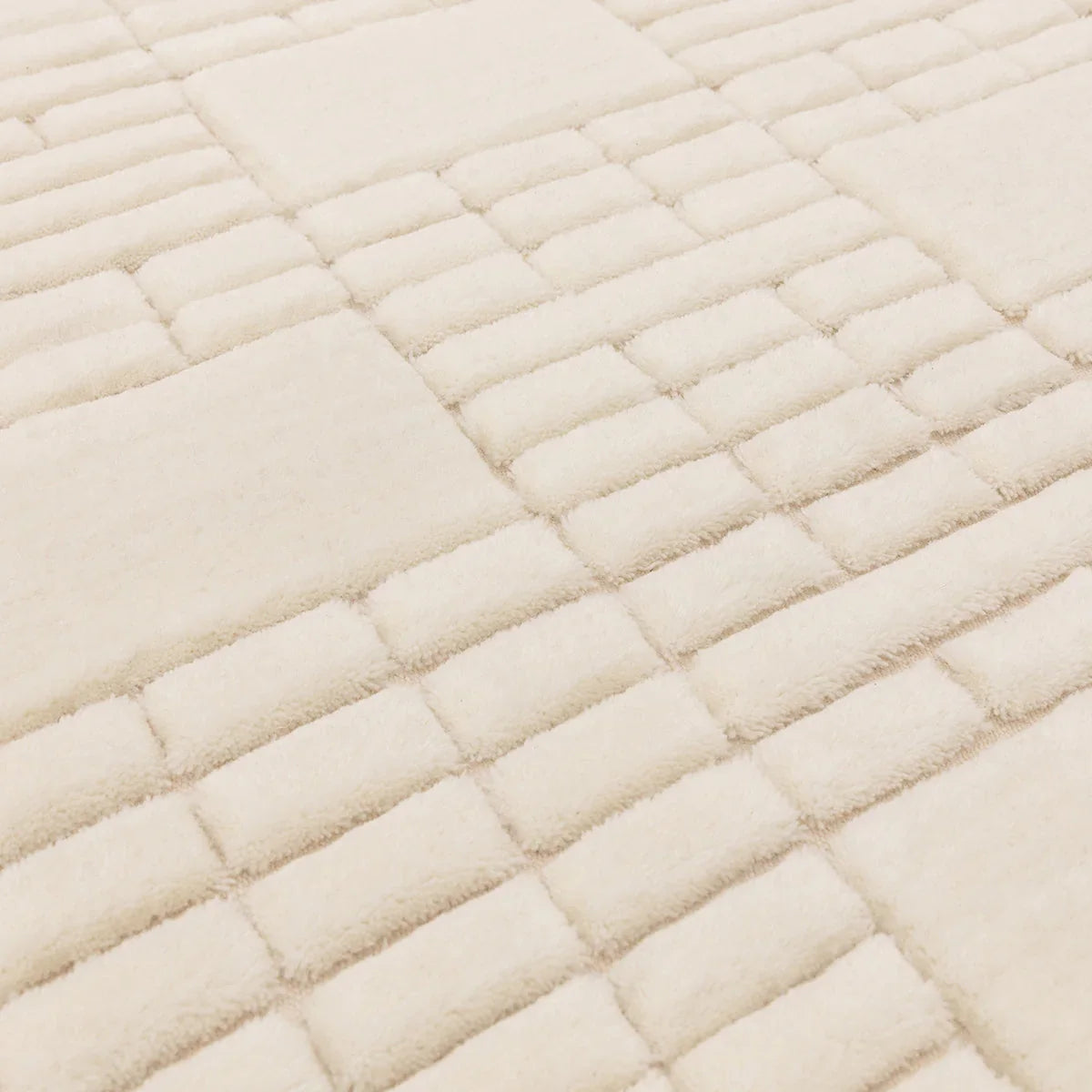 Asiatic Empire Cream Neutral Rug featuring quilted square pattern in cream tones on cream background, hand-tufted wool
