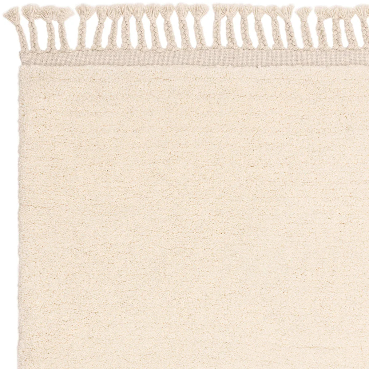 Asiatic Fes 04 Designer Rug featuring solid shag design in cream and beige on cream background, hand-tufted wool