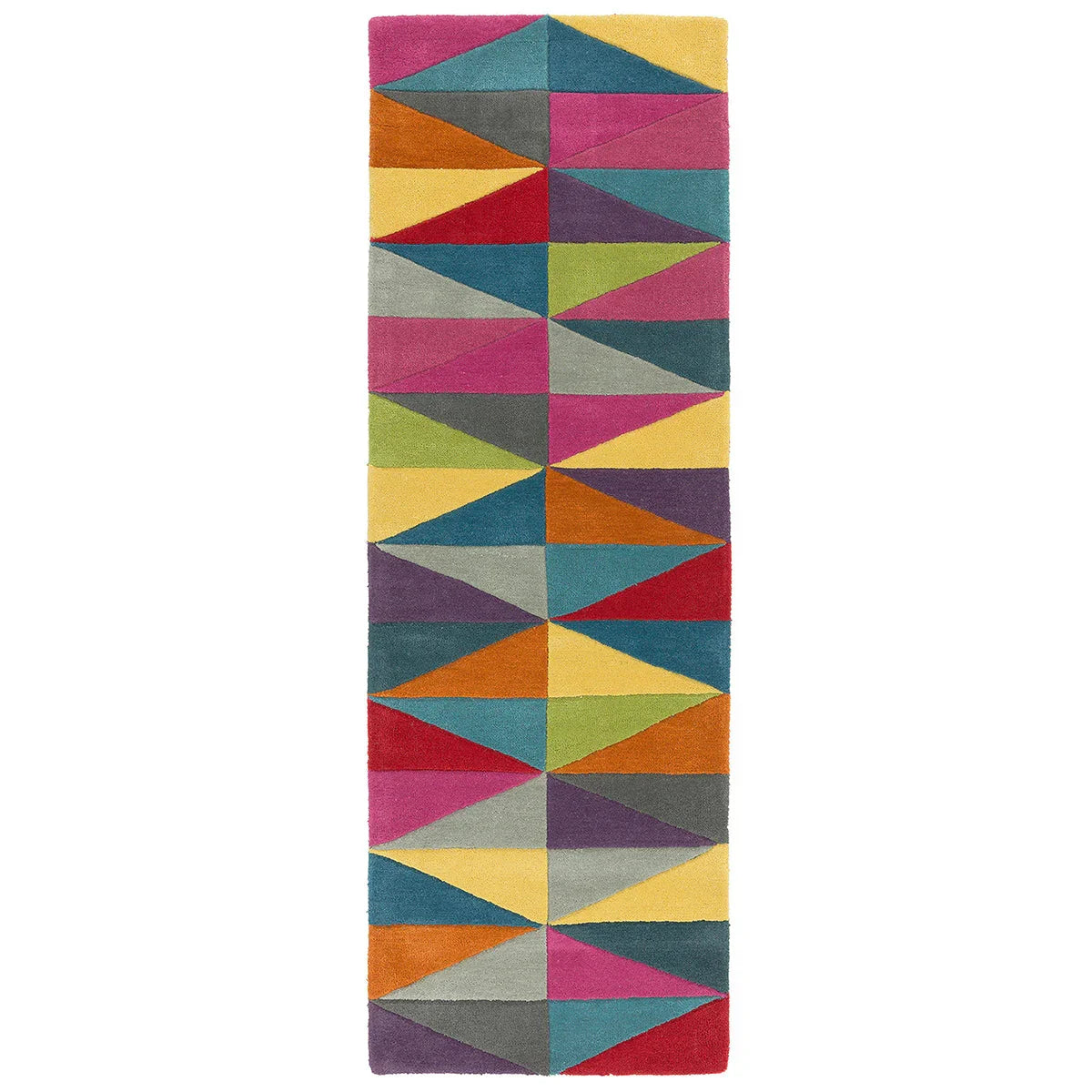 Asiatic Funk Triangles runner rug styled in a living room
