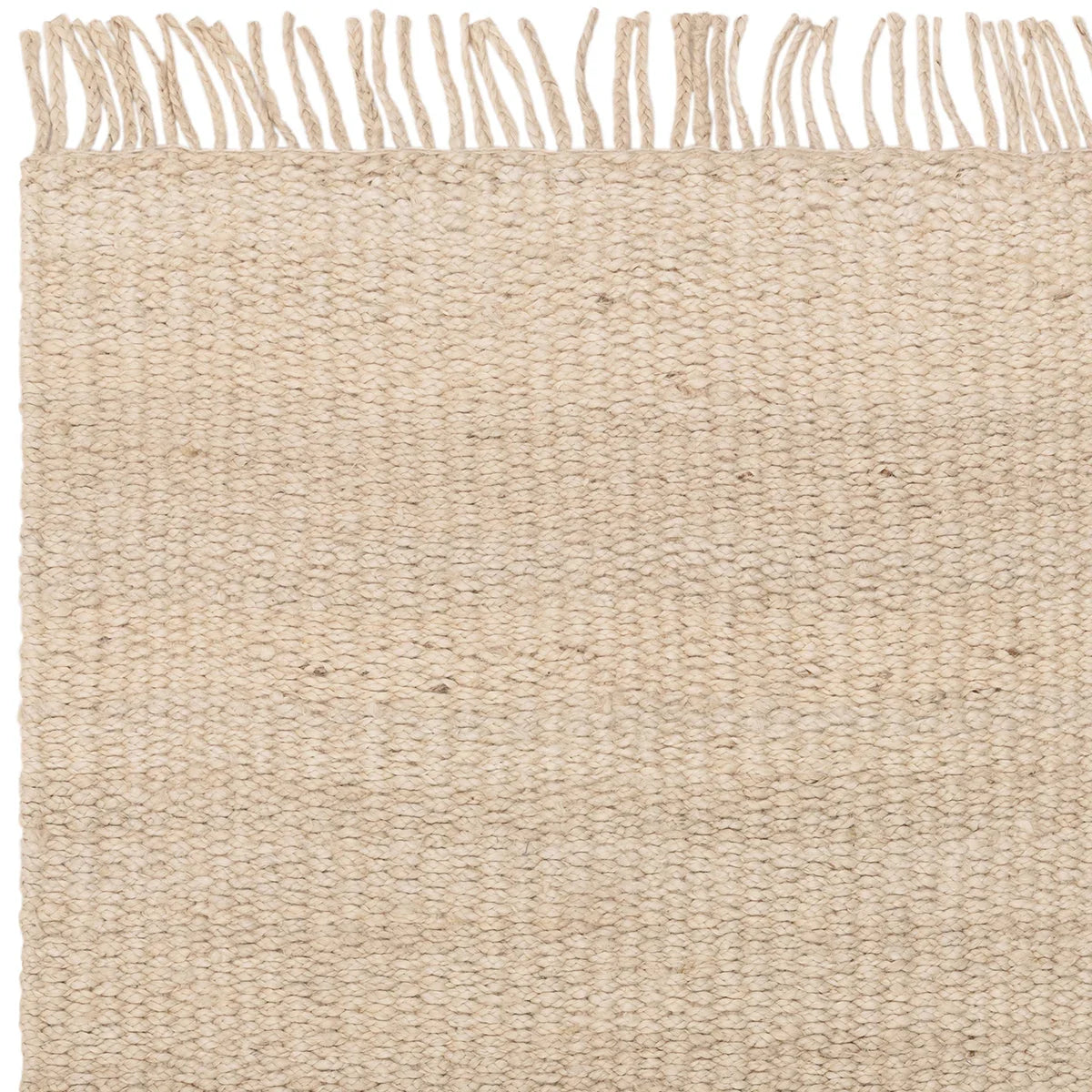 Asiatic Grove Sand Designer Rug featuring plain textured weave in sand and beige on cream background, woven jute