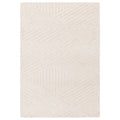 Beige rug with a chevron pattern on a white background