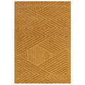 Yellow rug with geometric pattern on a white background