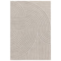 Textured area rug with circular pattern on a white background