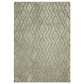 Green geometric patterned rug on a white background