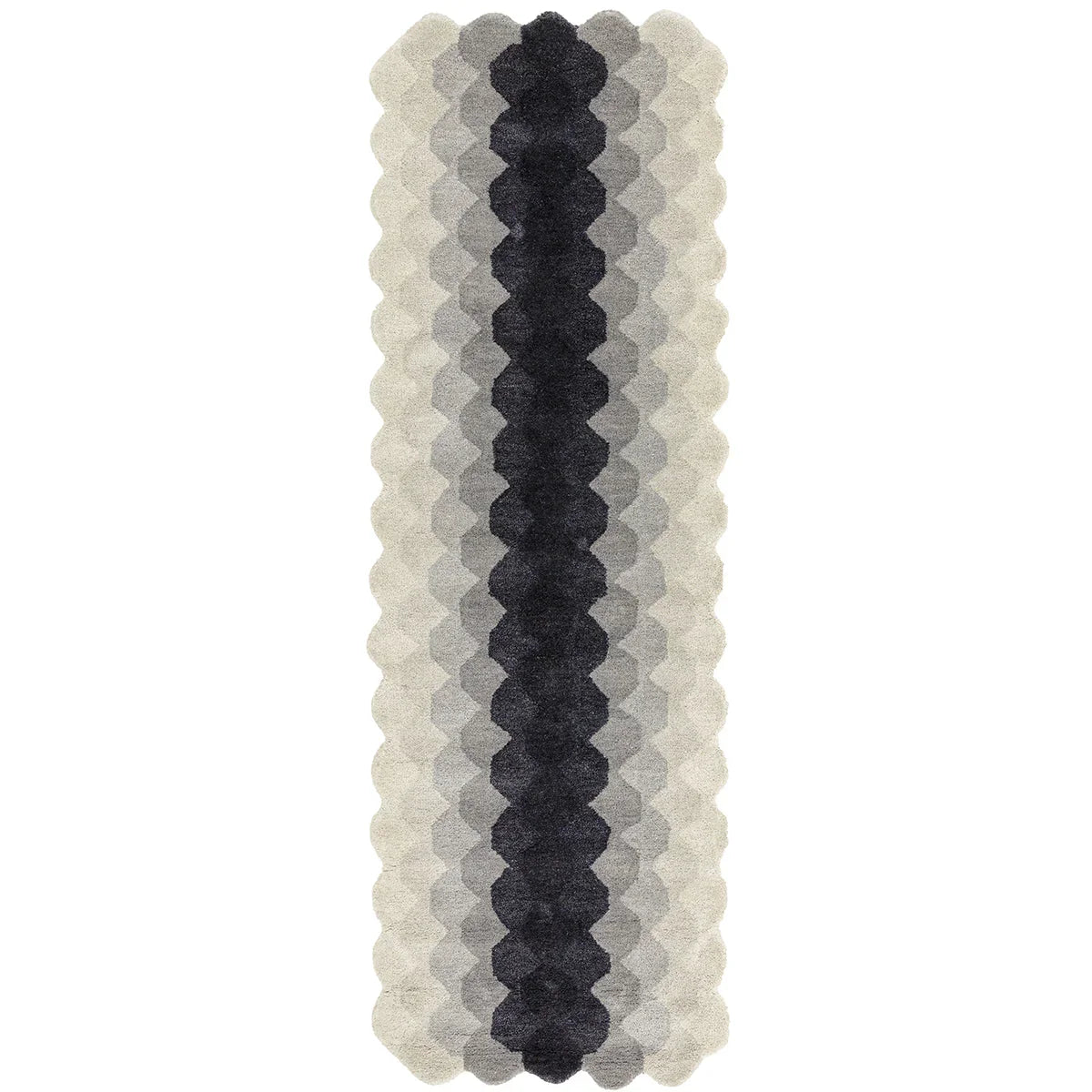 Asiatic Hive Charcoal runner rug styled in a living room