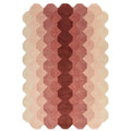Asiatic Hive Pink Designer Rug featuring honeycomb geometric pattern in blush pink, rose, mauve and burgundy on cream background, machine-made wool