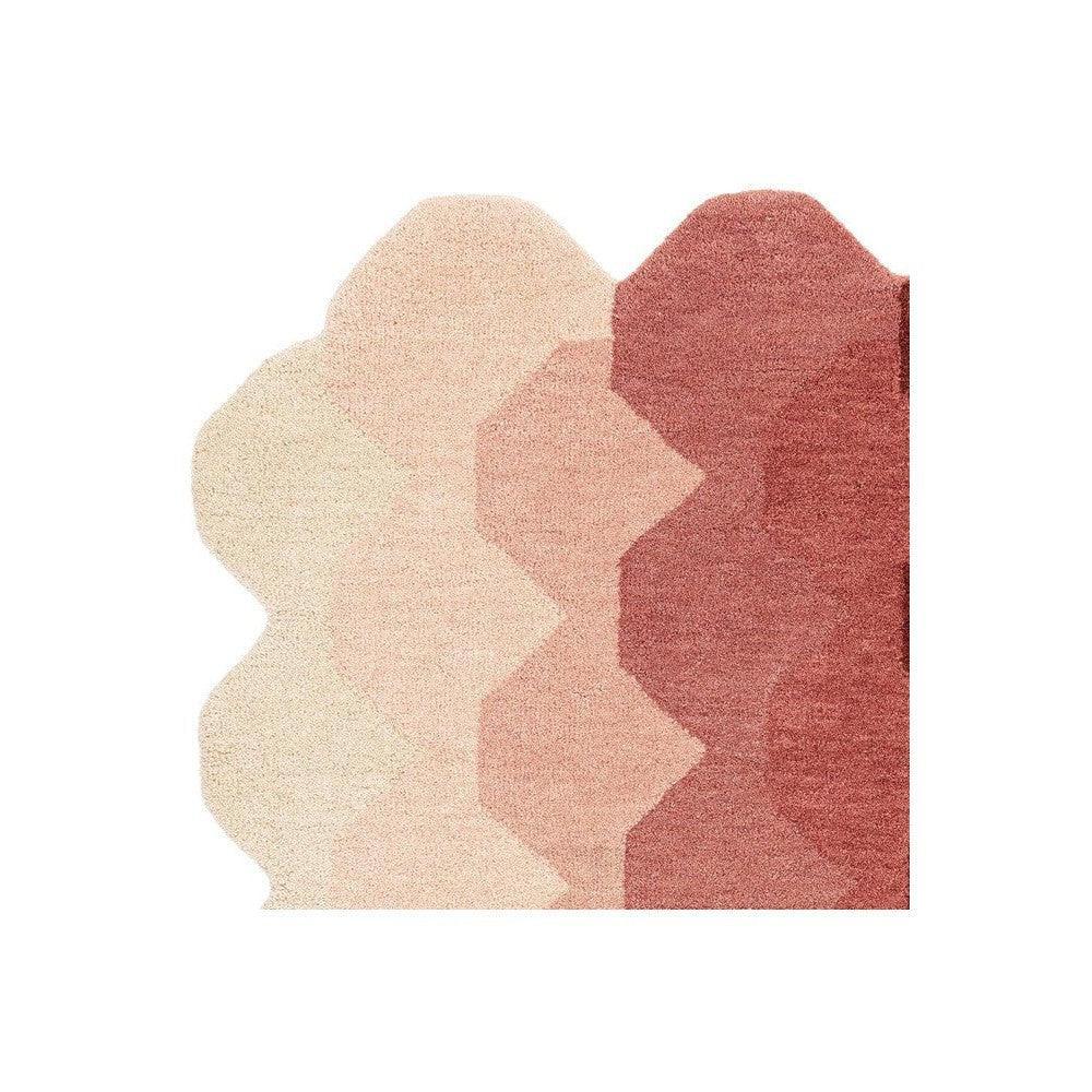 Asiatic Hive rug featuring honeycomb pattern in champagne, blush and rose on ivory background, hand-tufted wool by Asiatic London