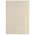 Beige and white chevron patterned rug on a white background