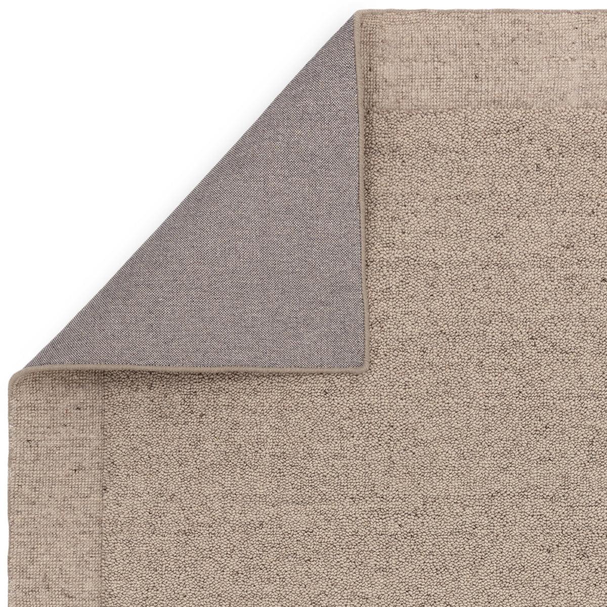 Asiatic Larson Beige Rug featuring textured loop pile in beige, taupe and cream on beige background, hand-tufted wool