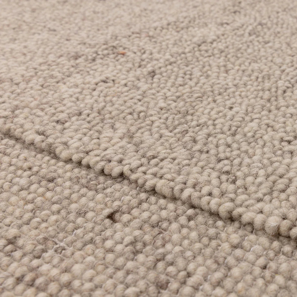 Asiatic Larson Beige Rug featuring textured loop pile in beige, cream and taupe on beige background, hand-tufted wool