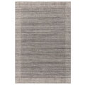 Gray area rug with a subtle pattern on a white background