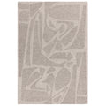 Textured area rug with abstract pattern on a white background