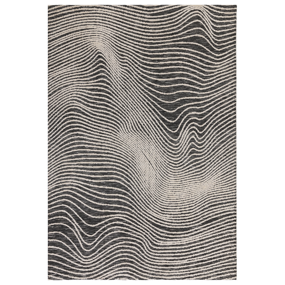 Rug with wavy pattern on a white background