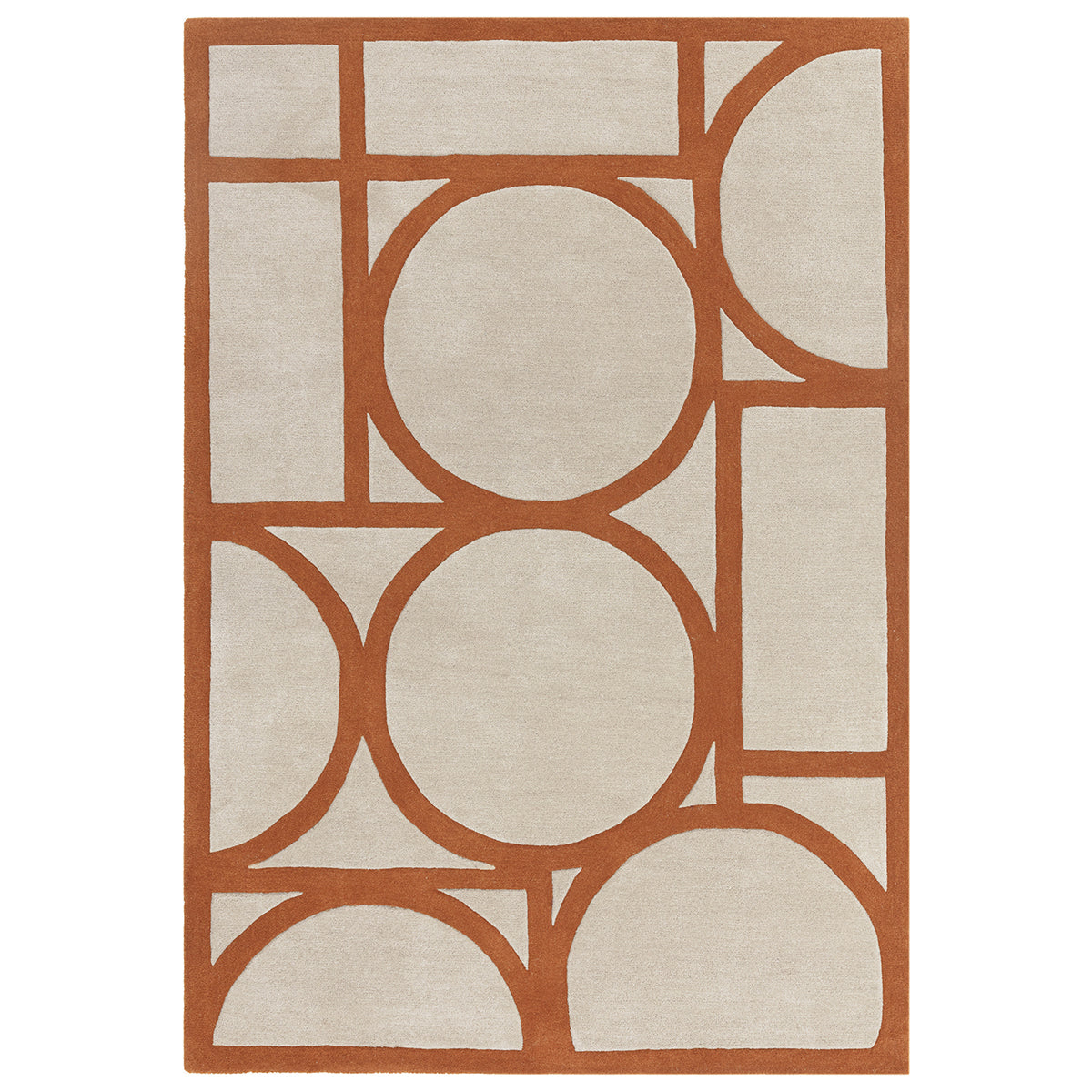 Rug with geometric pattern on a white background