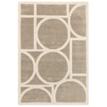 Asiatic Metro Taupe Designer Rug featuring circular arc geometric pattern in taupe on cream background