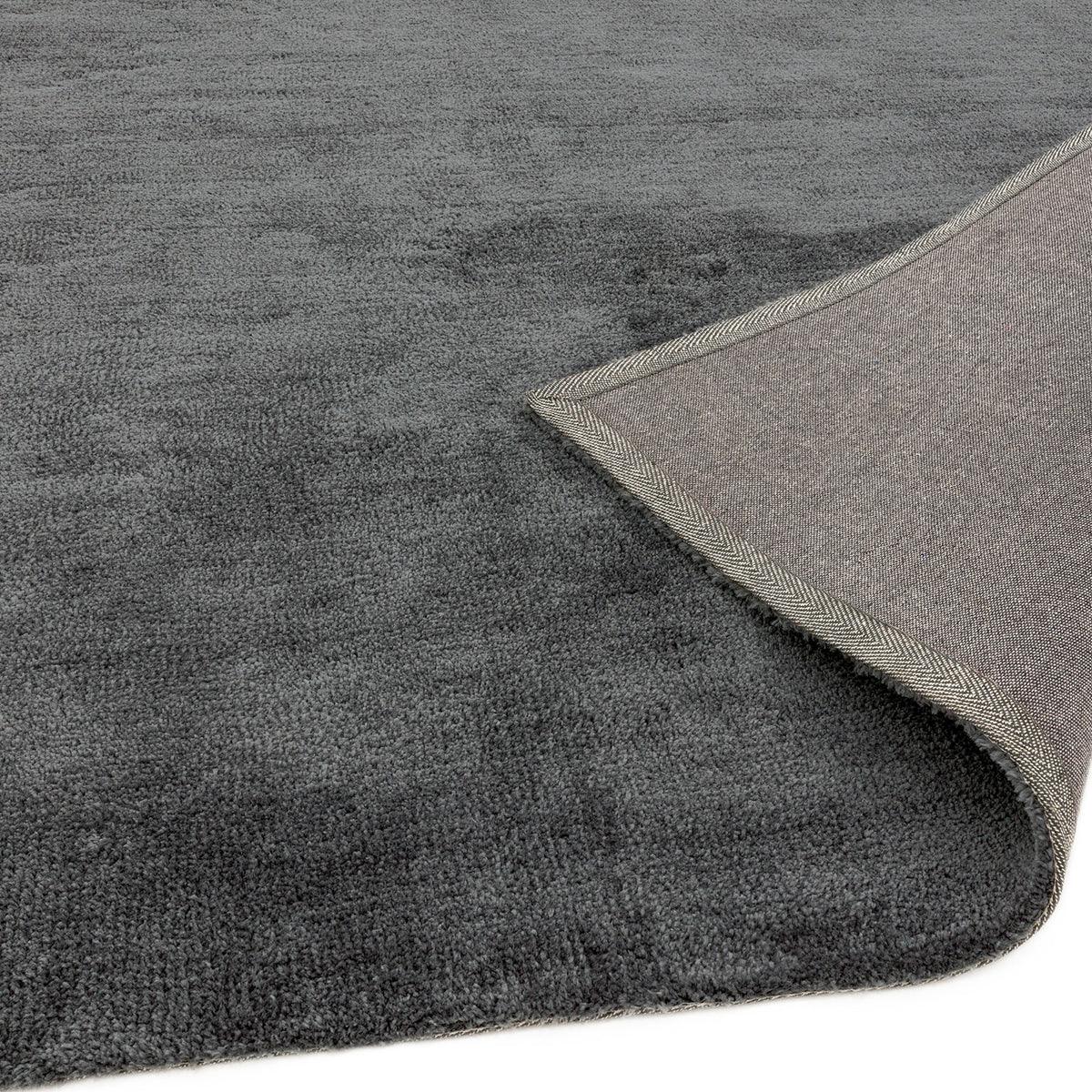 Asiatic Milo Grey Designer Rug featuring textured charcoal grey surface with lighter grey hues, hand-tufted wool