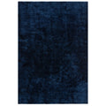Navy blue rug with a textured pattern on a white background