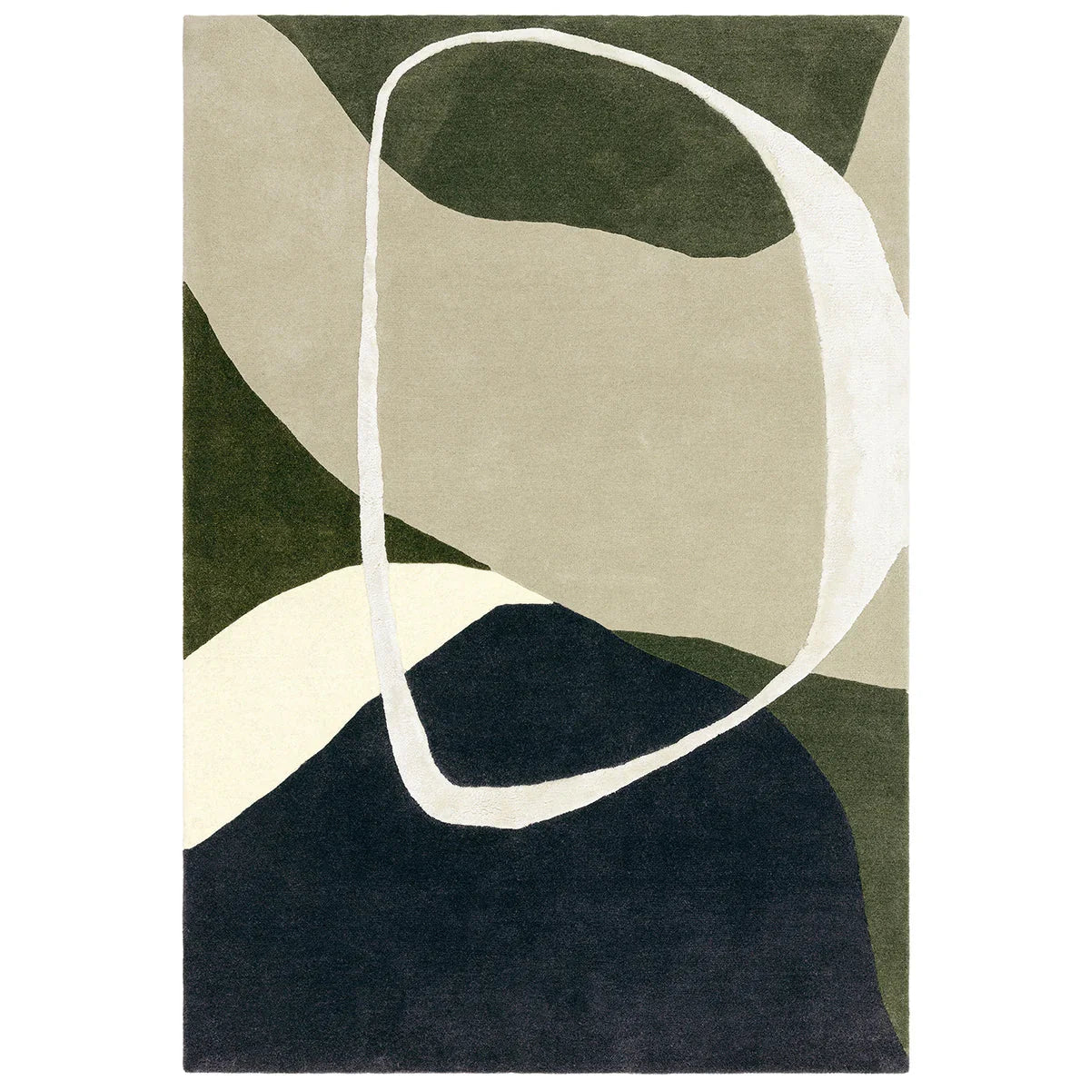 Asiatic Matrix 103 Signature Moss rectangle rug styled in a living room