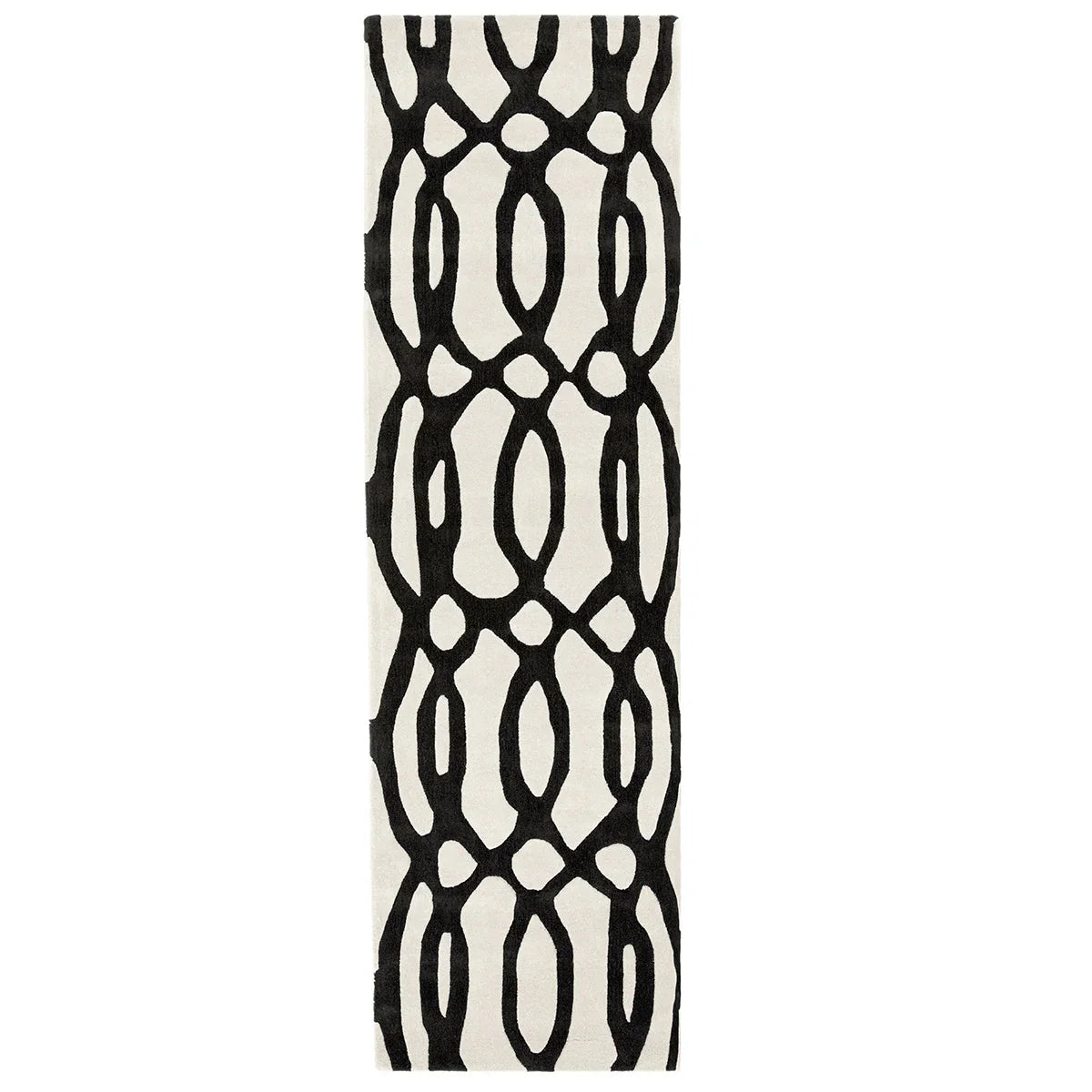 Asiatic Matrix Max 35 Wire White runner rug styled in a living room