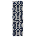 Asiatic Matrix Max 36 Wire Blue runner rug styled in a living room