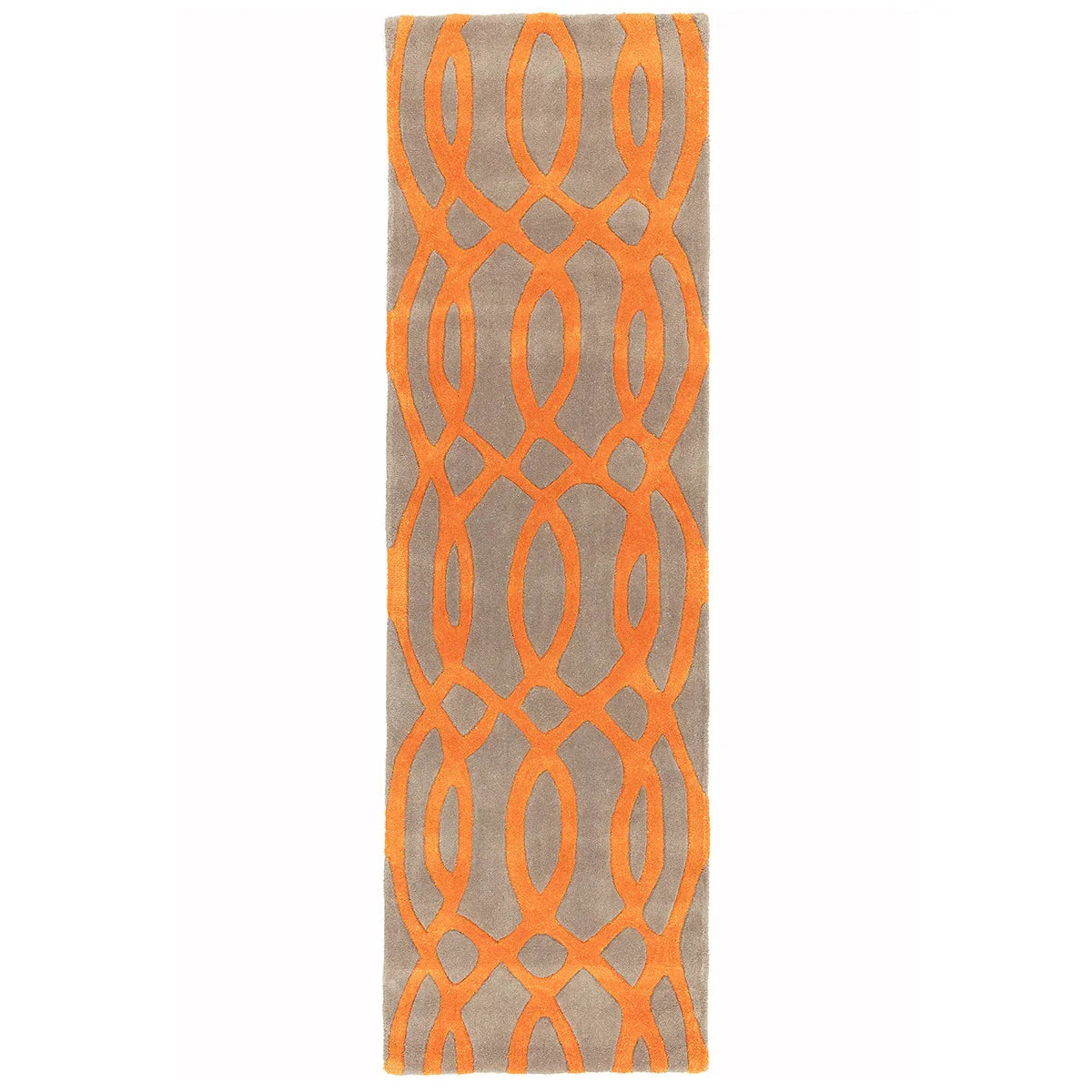 Asiatic Matrix Max 37 Wire Orange runner rug styled in a living room