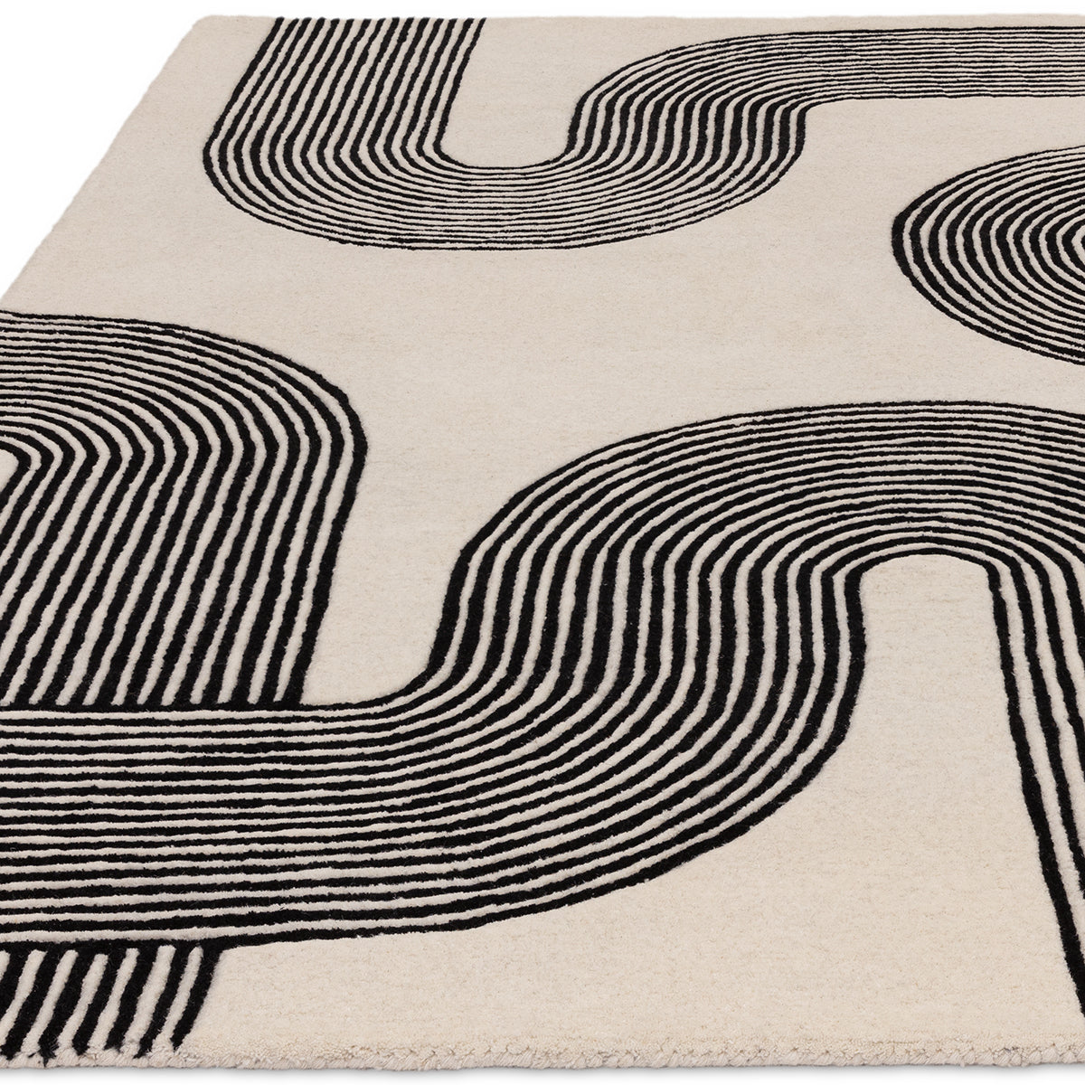 Asiatic Matrix Arches Black Designer Rug