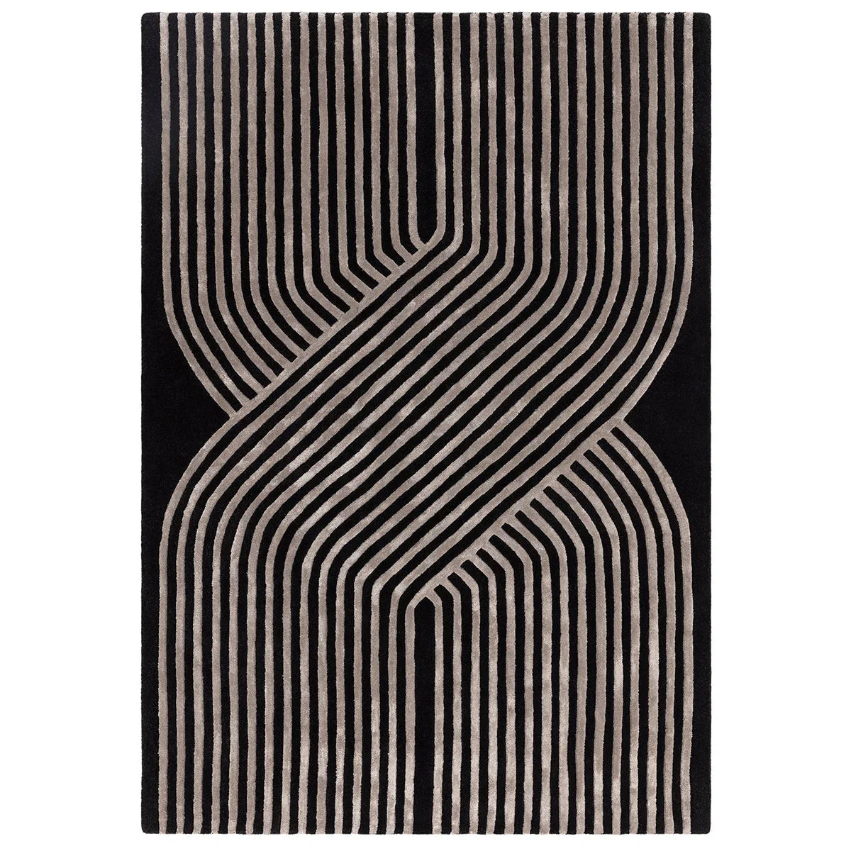 Rug with a geometric pattern on a white background