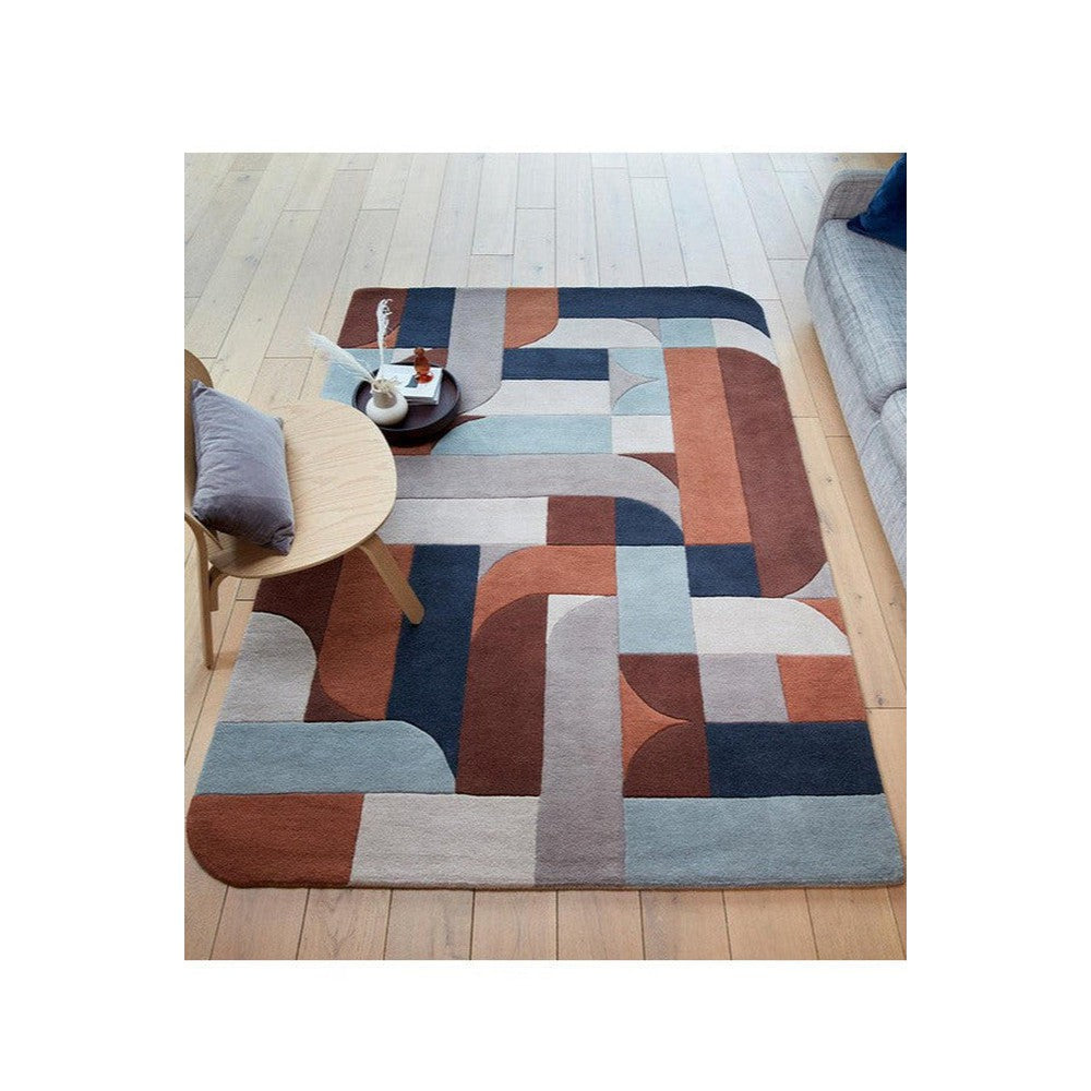 Asiatic Klotski Terracotta Designer Rug