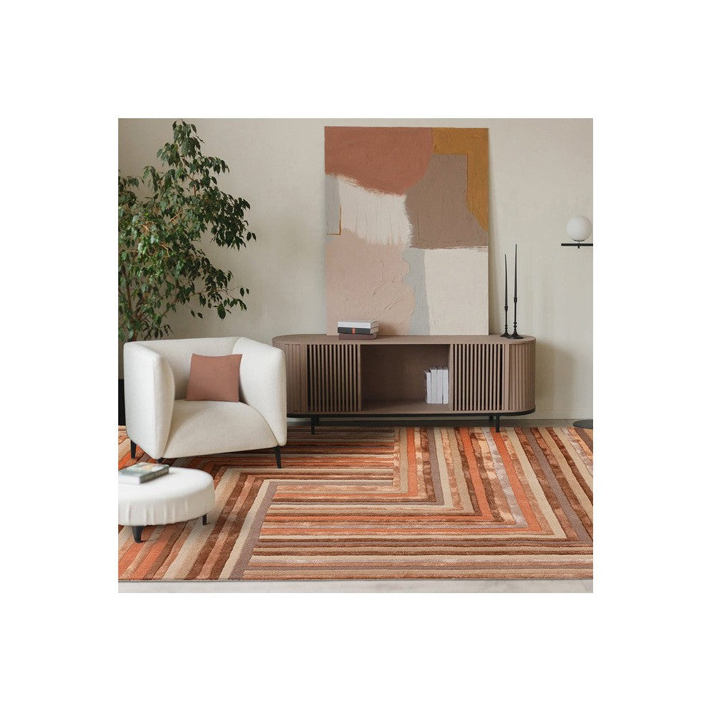 Asiatic Network Terracotta Designer Rug