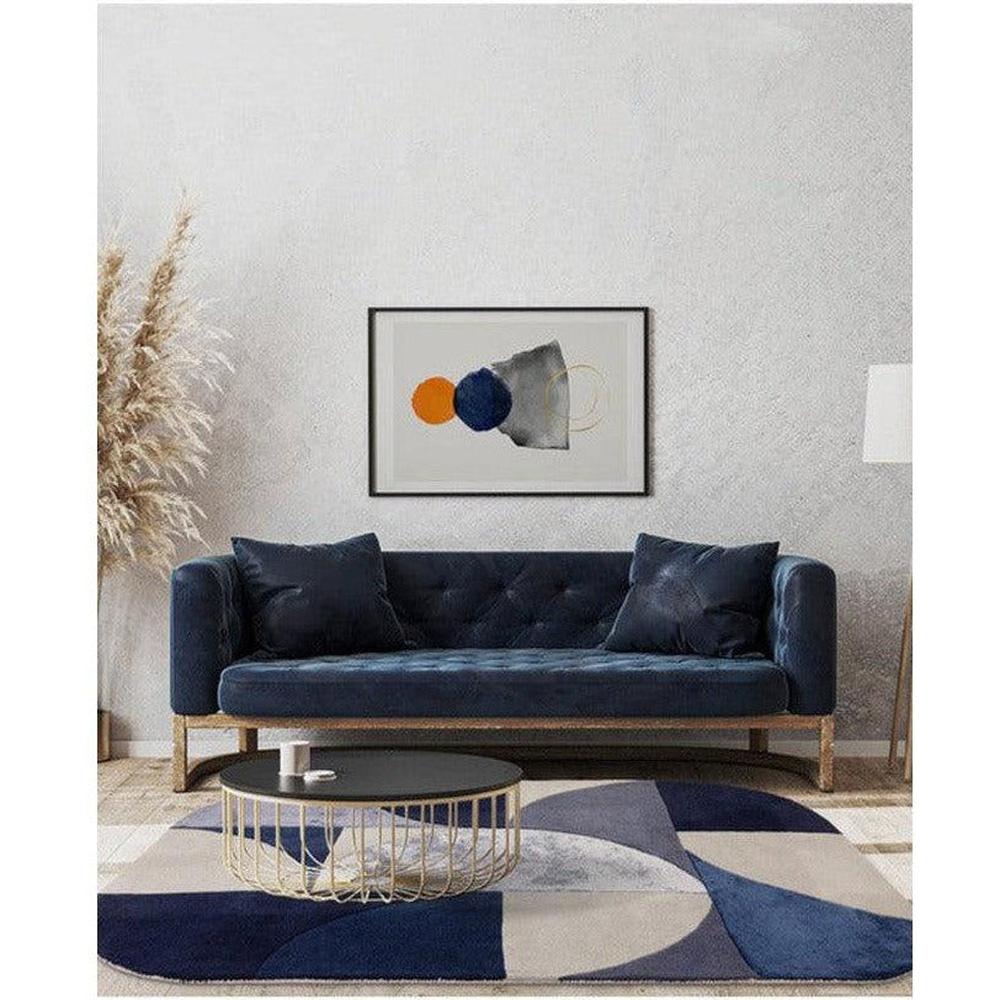 Asiatic Oval Indigo Designer Rug