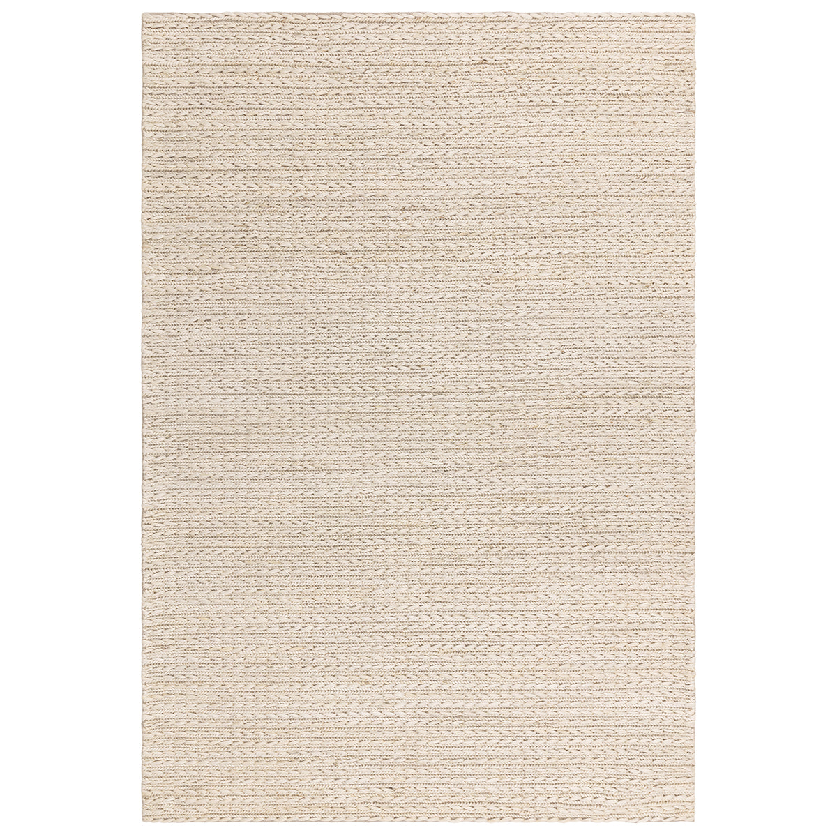 Beige woven rug on a white background
