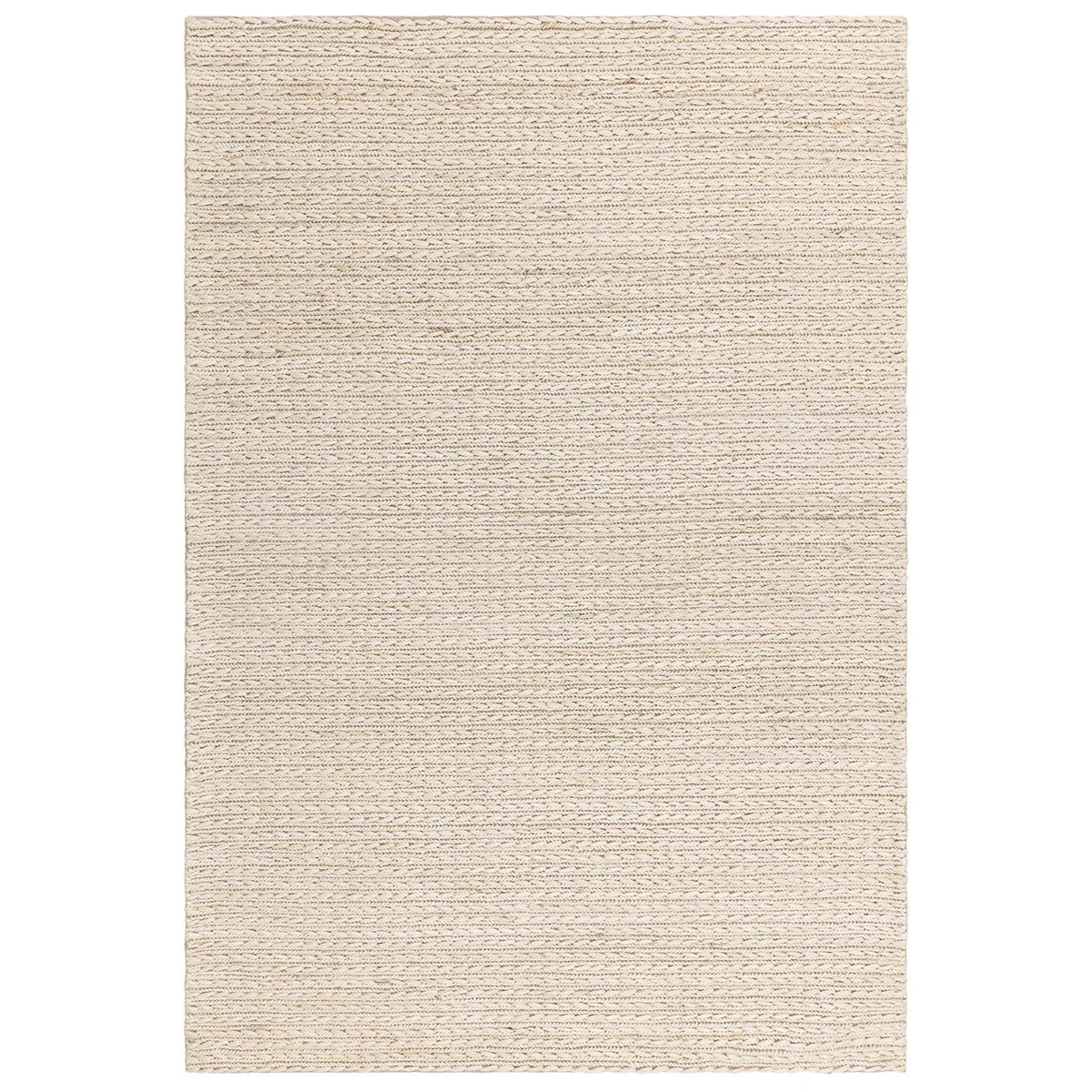 Beige woven rug on a white background
