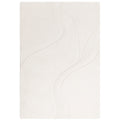White rug with abstract wavy lines on a white background