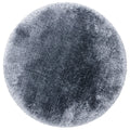 Asiatic Plush Airforce Blue Round round rug styled in a living room