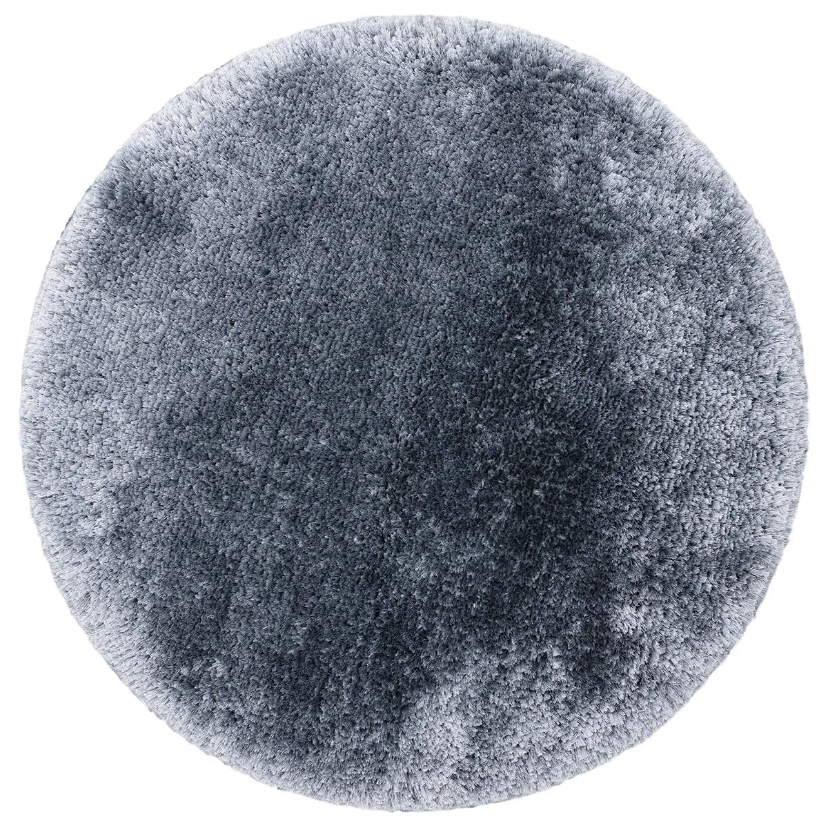 Asiatic Plush Airforce Blue Round round rug styled in a living room