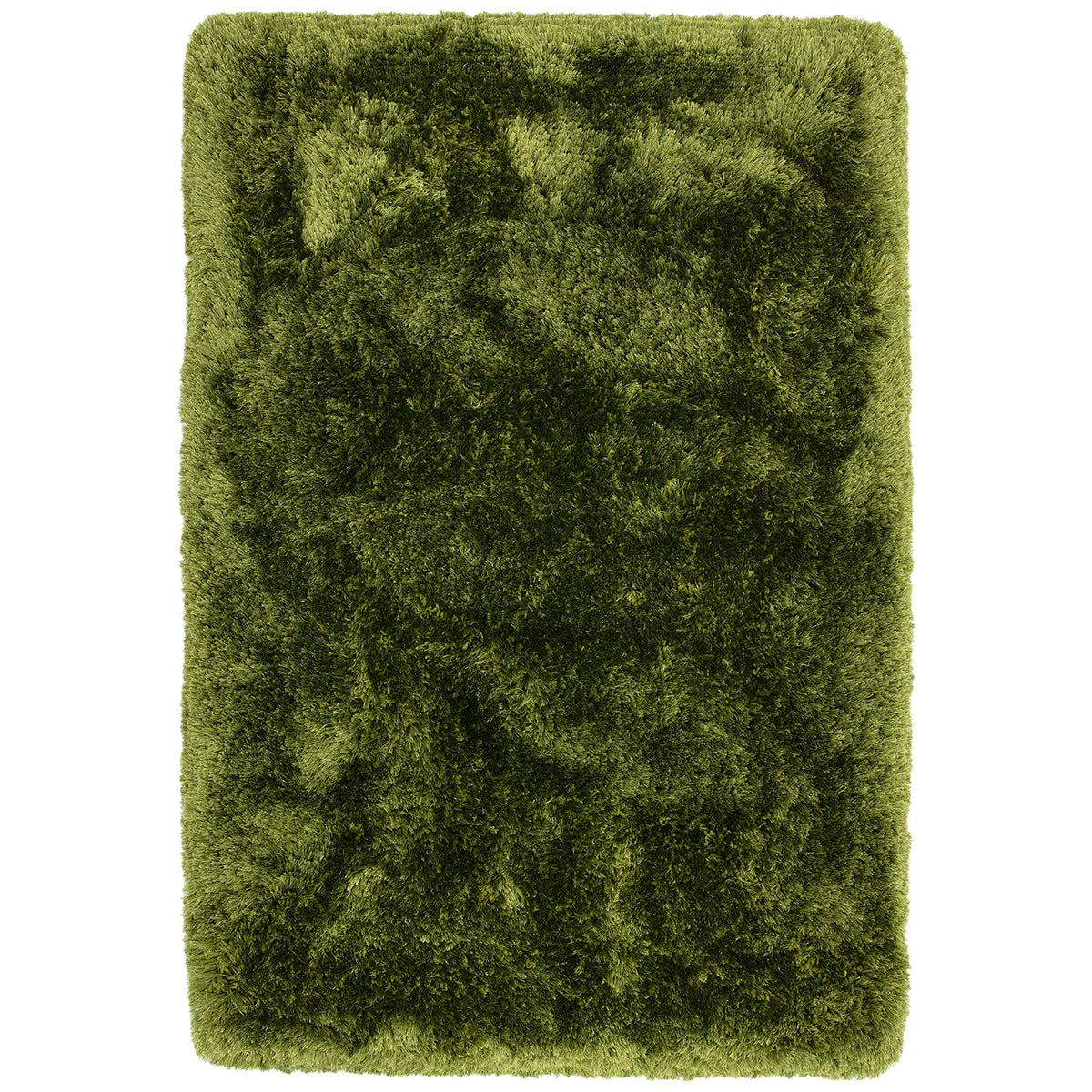 Green shaggy rug on a white background